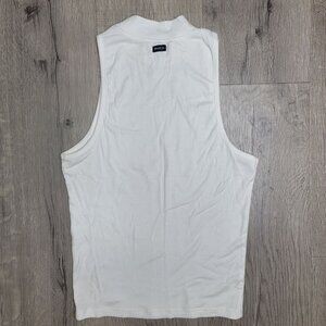 RVCA White Ribbed Sleeveless Mock Neck Tank Top XS